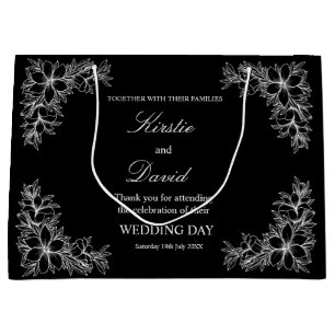 Grand Sac Cadeau Chic Wedding Day Ornate Frame and Flowers