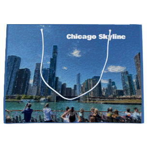 Grand Sac Cadeau Chicago, Illinois Abstrait Skyline