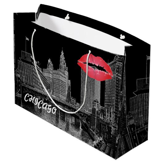 Grand Sac Cadeau Chicago River 1967 Wrigley Building Sun Times Bldg (Dos Angle)