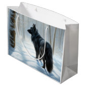 Grand Sac Cadeau Chien à neiger belge Noël (Dos Angle)