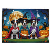 Grand Sac Cadeau Chien American Staffordshire Citrouille Halloween (Dos)