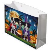 Grand Sac Cadeau Chien American Staffordshire Citrouille Halloween (Dos Angle)