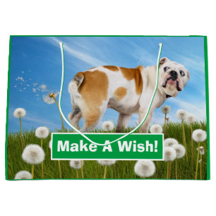 Grand Sac Cadeau Chien avec Dandelion