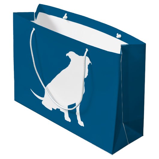 Grand Sac Cadeau Chien Baby shower Pit Pitbull Blue Boy (Dos Angle)