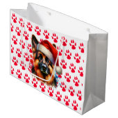 Grand Sac Cadeau Chien berger allemand à Noël (Devant Angle)