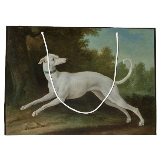 Grand Sac Cadeau Chien blanc gris (par Jean-Baptiste Oudry) (Dos)
