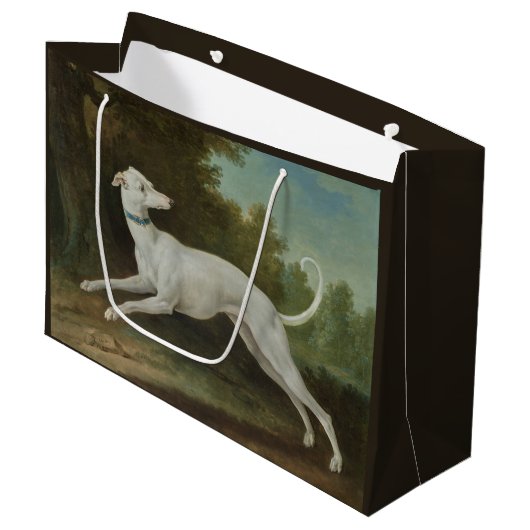 Grand Sac Cadeau Chien blanc gris (par Jean-Baptiste Oudry) (Devant Angle)