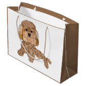 Grand Sac Cadeau Chien Caniche (Dos Angle)