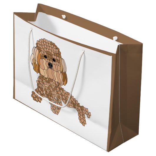 Grand Sac Cadeau Chien Caniche (Devant Angle)