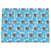 Grand Sac Cadeau Chien customisé animal de compagnie photo et nom b (Devant)