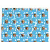 Grand Sac Cadeau Chien customisé animal de compagnie photo et nom b (Dos)