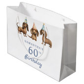 Grand Sac Cadeau Chien de Dachshund 60e anniversaire (Dos Angle)