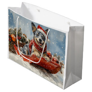 Grand Sac Cadeau Chien de Heeler Bleu dans la corniche laissez-le n
