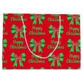 Grand Sac Cadeau Chien de Noël de Cavapoo et mât vert (Dos)