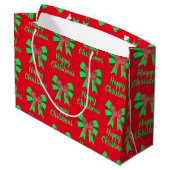 Grand Sac Cadeau Chien de Noël de Cavapoo et mât vert (Dos Angle)