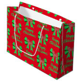 Grand Sac Cadeau Chien de Noël de Cavapoo et mât vert (Devant Angle)