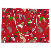 Grand Sac Cadeau Chien de Noël italien Greyhound (Dos)