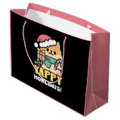 Grand Sac Cadeau Chien de Noël mignon - Yappy Howlidays (Dos Angle)