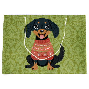 Grand Sac Cadeau Chien de Père Noël de Noël Chien de Noël de Chien