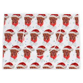Grand Sac Cadeau Chien français mastiff race Noël (Devant)