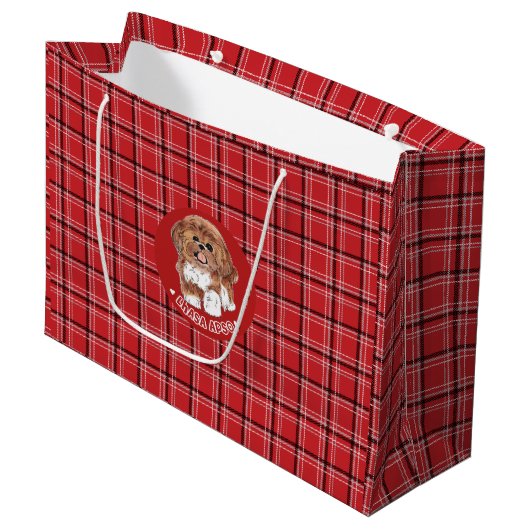 Grand Sac Cadeau Chien Lhasa Apso (Devant Angle)