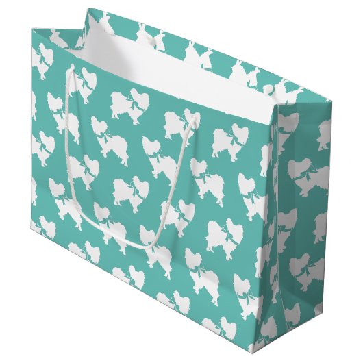 Grand Sac Cadeau Chien papillon (Devant Angle)