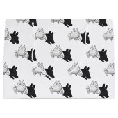 Grand Sac Cadeau Chien Silhouette main (Devant)