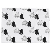 Grand Sac Cadeau Chien Silhouette main (Dos)