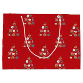 Grand Sac Cadeau Chien Thème Rouge Noël (Dos)