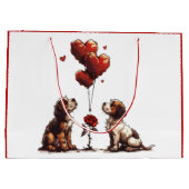 Grand Sac Cadeau Chiens Beagles de la Saint-Valentin (Dos)