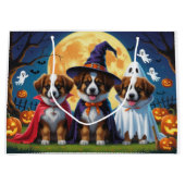 Grand Sac Cadeau Chiens bergers belges Citrouille Halloween Funny (Devant)