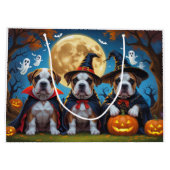 Grand Sac Cadeau Chiens Bullmastiff Citrouille Halloween Funny (Dos)