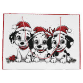 Grand Sac Cadeau Chiens dalmates de Noël (Dos)