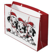 Grand Sac Cadeau Chiens dalmates de Noël (Dos Angle)