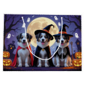 Grand Sac Cadeau Chiens de berger anatoliens Pumpkin Halloween drôl (Dos)