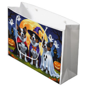 Grand Sac Cadeau Chiens de bétail australiens Citrouille Halloween