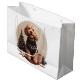 Grand Sac Cadeau Chiens de chiot de Noël Goldendoodle (Devant Angle)