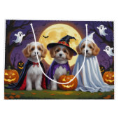 Grand Sac Cadeau Chiens de Coton De Tulear Citrouille Halloween Fun (Dos)