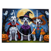 Grand Sac Cadeau Chiens de Dalmatie Citrouille Halloween drôle (Dos)