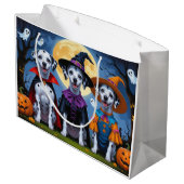 Grand Sac Cadeau Chiens de Dalmatie Citrouille Halloween drôle (Dos Angle)