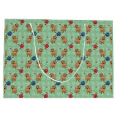 Grand Sac Cadeau Chiens de dessin - Dachsund Red Tiled v1 (Dos)