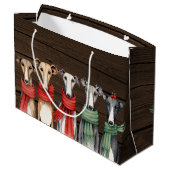 Grand Sac Cadeau Chiens de Greyhound mignons en Écharpes (Dos Angle)