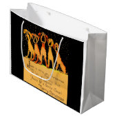 Grand Sac Cadeau Chiens de Noël 1920 imprimer (Devant Angle)