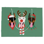 Grand Sac Cadeau Chiens de Noël Dobermann (Dos)