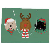 Grand Sac Cadeau Chiens de Noël Goldendoodle (Dos)