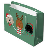 Grand Sac Cadeau Chiens de Noël Goldendoodle (Dos Angle)