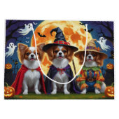 Grand Sac Cadeau Chiens de Papillon Citrouille Halloween Funny (Dos)