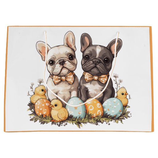 Grand Sac Cadeau Chiens de Pâques (Devant)