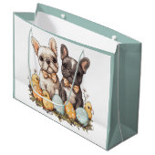 Grand Sac Cadeau Chiens de Pâques (Devant Angle)