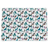 Grand Sac Cadeau Chiens floraux (Devant)